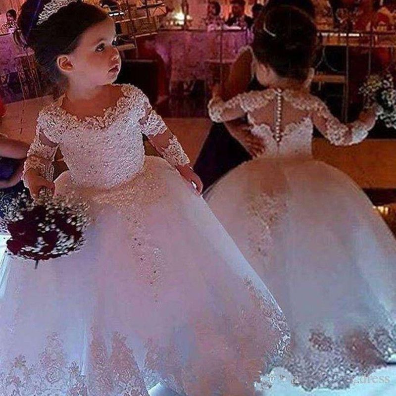 Compra Vestidos De Niña De Flores Para Bodas Tulle Princess Lace Half Manga  Holy Primer Comunión Vestido Partido Pagina Vestido Para Niñas Mlovel  Barato | Entrega Rápida Y Calidad | Es.Dhgate