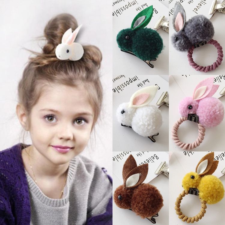 3d Rabbit Hairbands Ponytail Holder Rope 12 Styles Kids Girls
