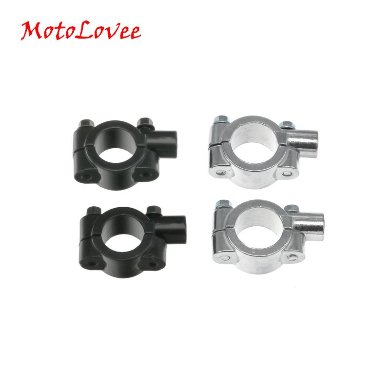 HTT Chrome 7//8 22mm Motorcycle HandleBar 10mm Mirror Thread Mount Holder Clamp Adaptor