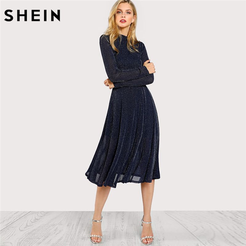 shein navy dress
