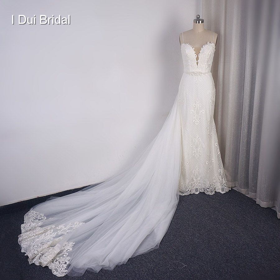 detachable tulle train