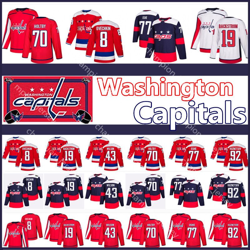 2021 Mens Washington Capitals Jersey 8 Alex Ovechkin Nicklas Backstrom