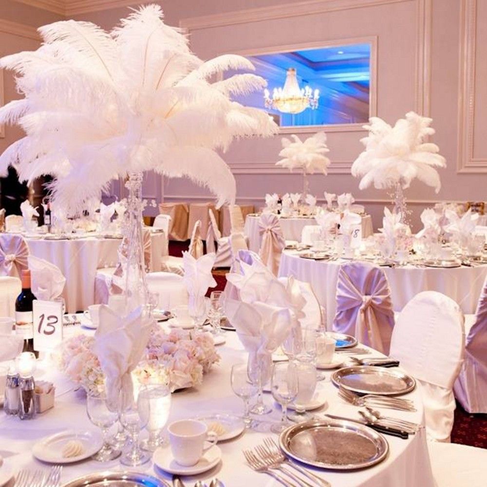 Large Size White Ostrich Feather Plume Craft Supplies Wedding Party Table Centerpieces Decoration From Beltseller