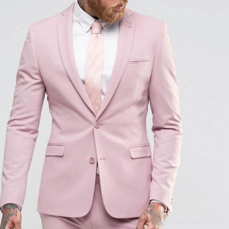 Compra Trajes Rosados \u200b\u200bpara Hombres De Verano Dos Botones Con Solapa Con  Muesca Balzer Chaqueta Hombres Baile De Baile Trajes Para Hombre Trajes De  Fiesta De Bodas Traje Mariage Abrigo De Dos
