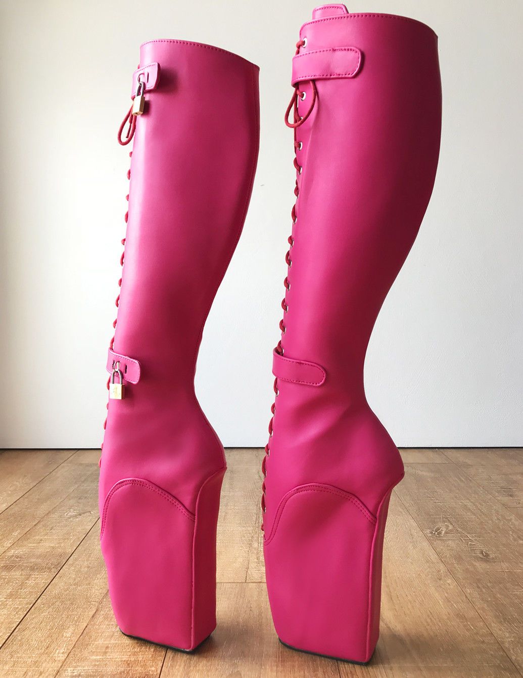 pink goth boots