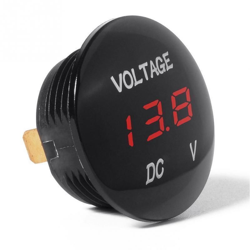 12V Coche Motocicleta Impermeable Digital Pantalla Led Voltímetro Multímetro Probador Medidor De Monitor De Temperatura rojo