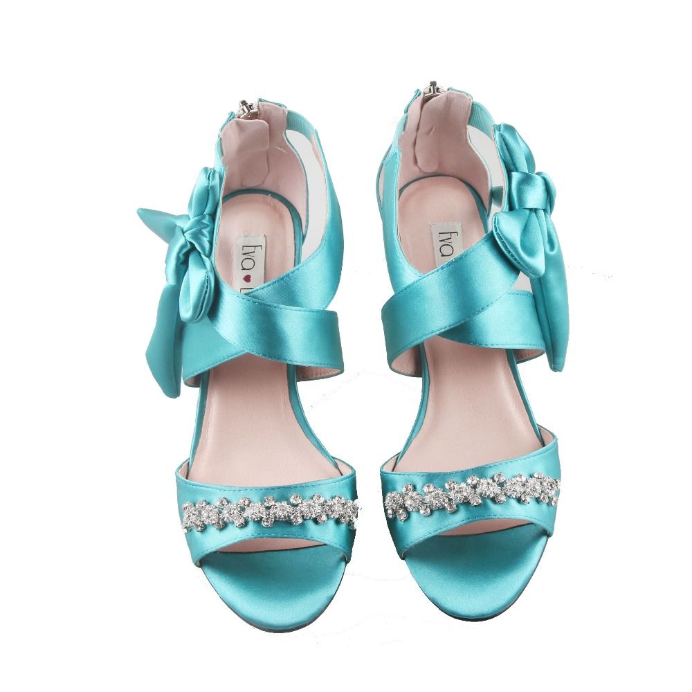 turquoise low heels