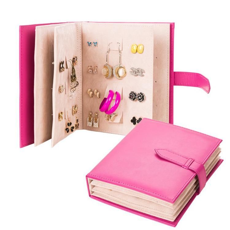 2020 Creative Jewelry Storage Box Leather Book Earrings Stud Collection