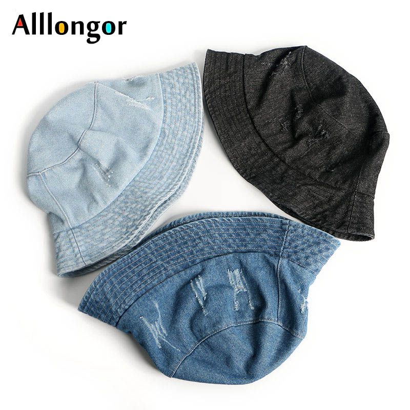 denim wide brim hat