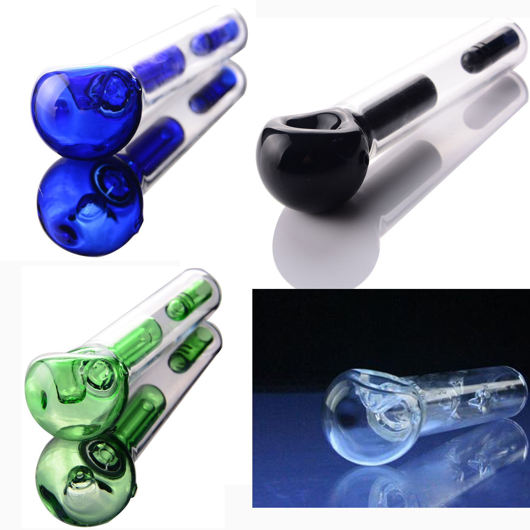 2021 Mini Handle Glass Pipe Glass Bubbler Smoking Pipe Spoon Bubbler