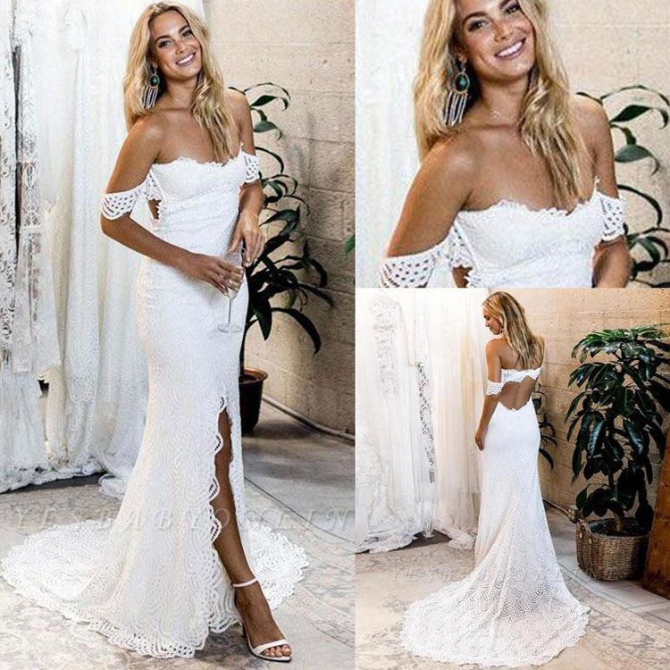 wedding dress short train