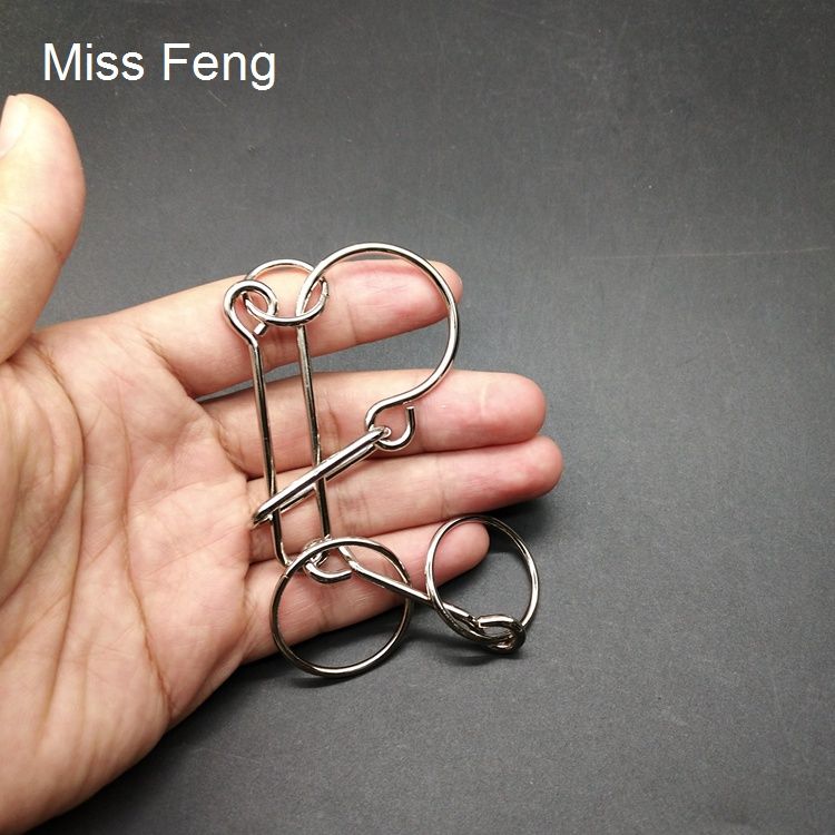 6 Styles Brain Teaser Metal Wire Puzzle Ring IQ Test Mind Game Child Trick ha