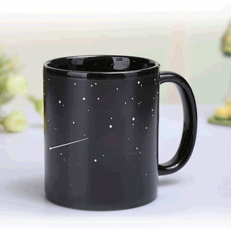 JUEXIN Tazas de cerámica del Estilo más Nuevo Que cambian Las Tazas de café de la Leche de la Taza del Color para Las Tazas del Sistema Solar Battery