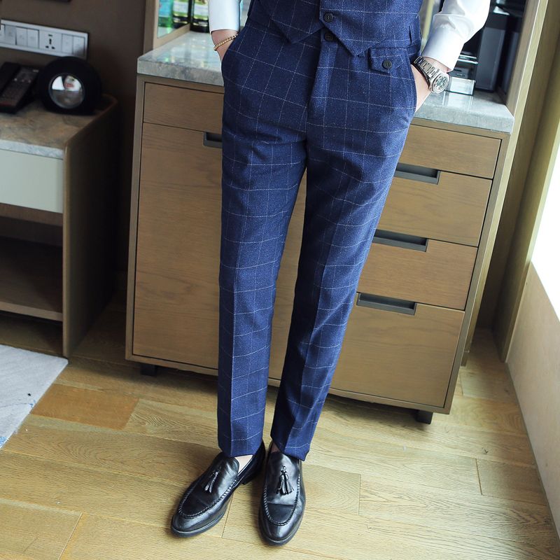 Compra Pantalones De Vestir Para Hombres Diseño Delgado Pantalones Para  Hombre Pantalones A Cuadros Para Hombre De Negocios Hombre Asia Tamaño 29  35 Hombres Pantalón De Traje Para Boda Barato | Entrega