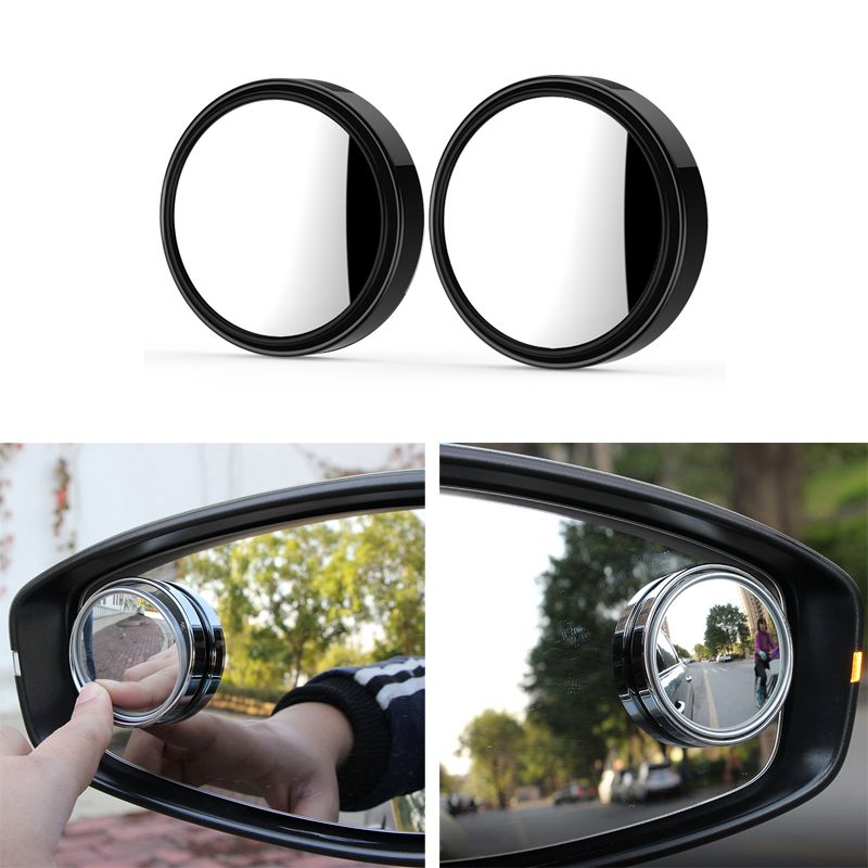 2pcs Car Rearview Mirror Blind Spot Side Rear Convex View Mirror 360° Wide Angle