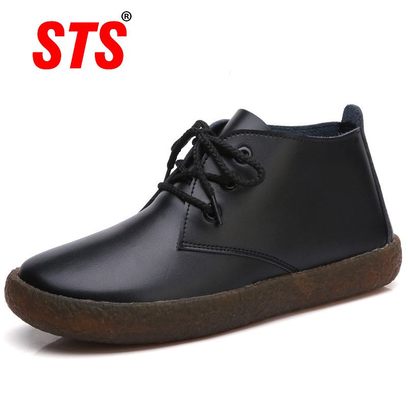 Sts Womens Casual Boots Genuine Leather Lace Up Ladies Moccasins