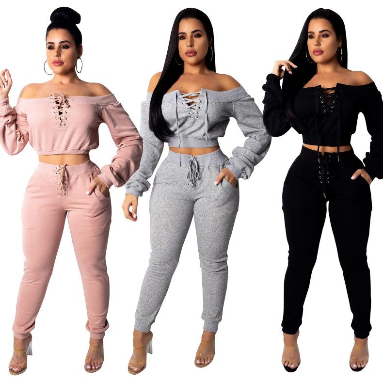 off the shoulder jogging suits