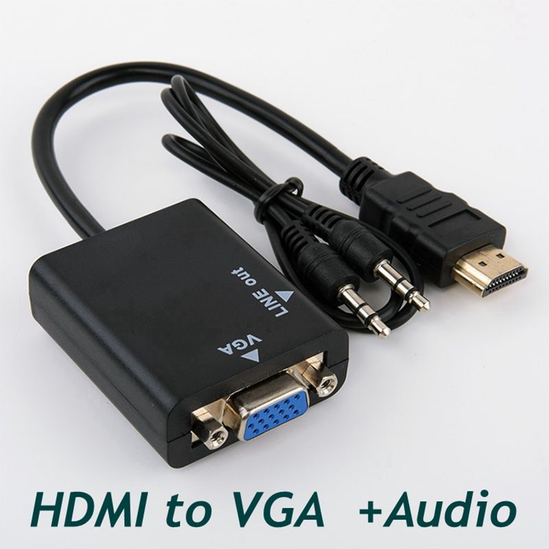 HDMI a VGA Macho a Famale Convertidor Adaptador P Cable de audio de video