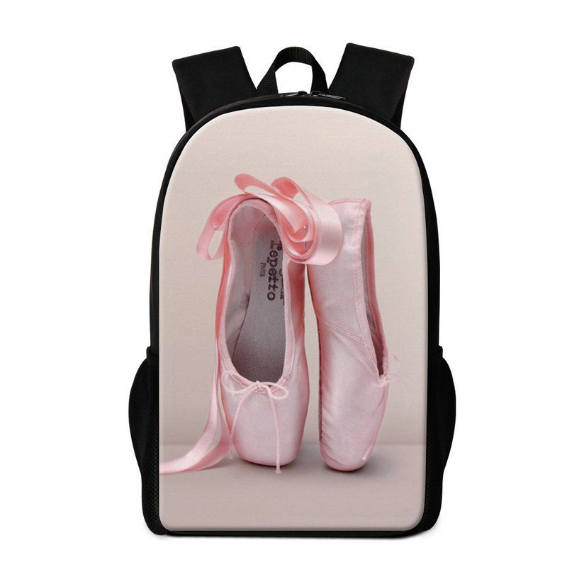 Kawaii Cute Girls Ballet Pattern School Backpack Rucksack Casual Travel Book Bag 