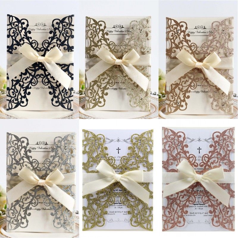 Diy Wedding Invitations Laser Hollow Valentines Day Cards Happy