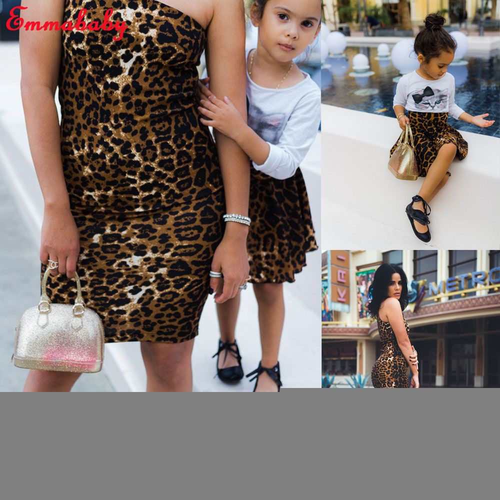 mother and daughter matching leopard outfits