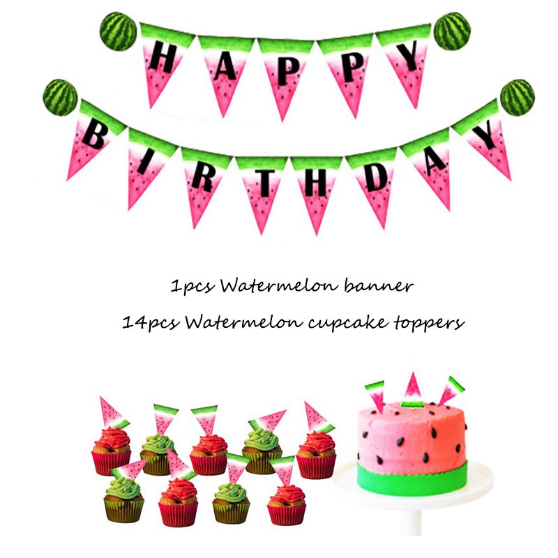 2020 Watermelon Party Supplies Happy Birthday Banner Watermelon