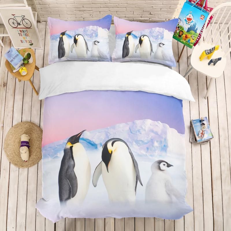 Penguin Duvet Cover Sets Cartoon Christmas Penguin Pattern Quilt