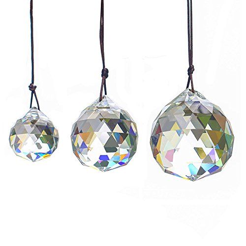30mm DIY Faceted Crystal Glass Ball Chandelier Hanging Pendant Light Home Decor