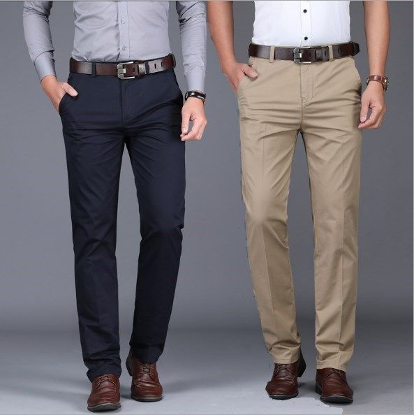 Compre Pantalones De Traje Slim Fit Para Hombres Hombres Primavera ...