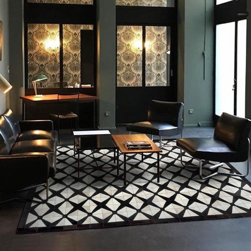 American Style Luxury Cowhide Patchwork Rug Decoration Modern Pattern Cow Leather Chequer Carpet For Living Room Kashan Rugs Carpet One Locations From Fugao001 556 26 Dhgate Com