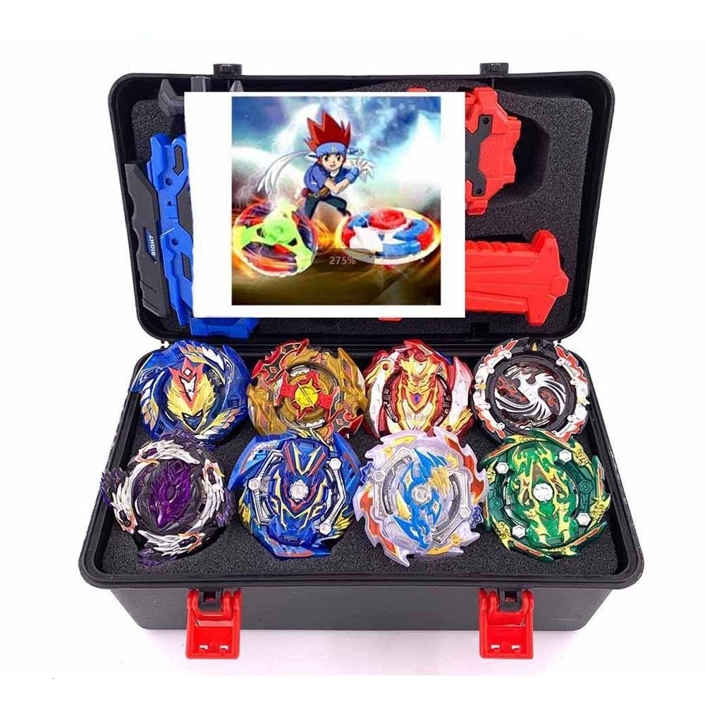 MALETA BEYBLADE COM 8 PEÇAS + 3 LANÇADORES – Turbo Ofertas