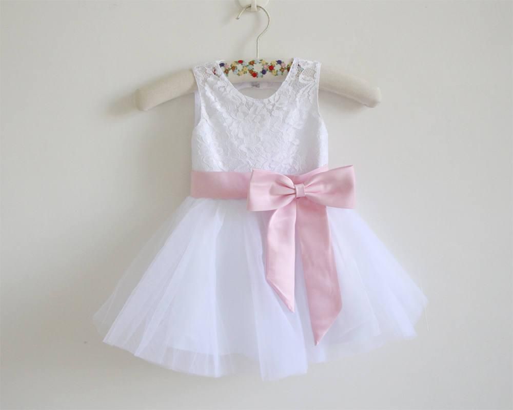 baby white flower girl dresses