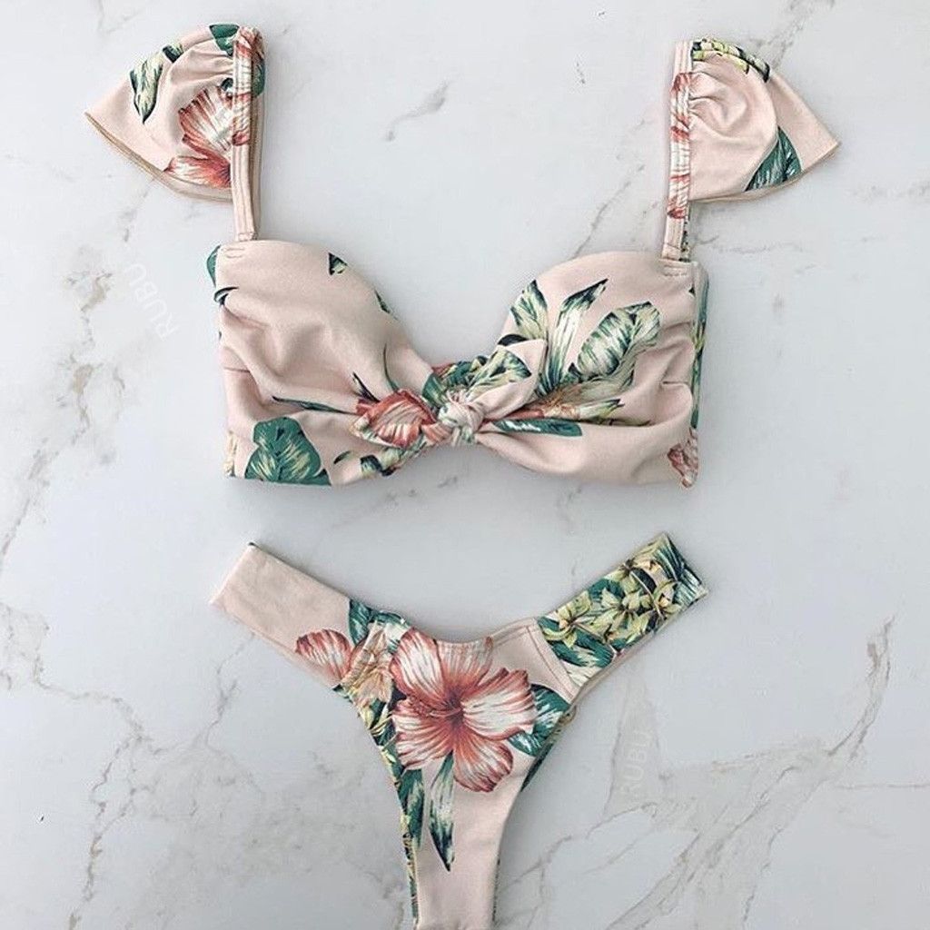 pink floral bathing suit
