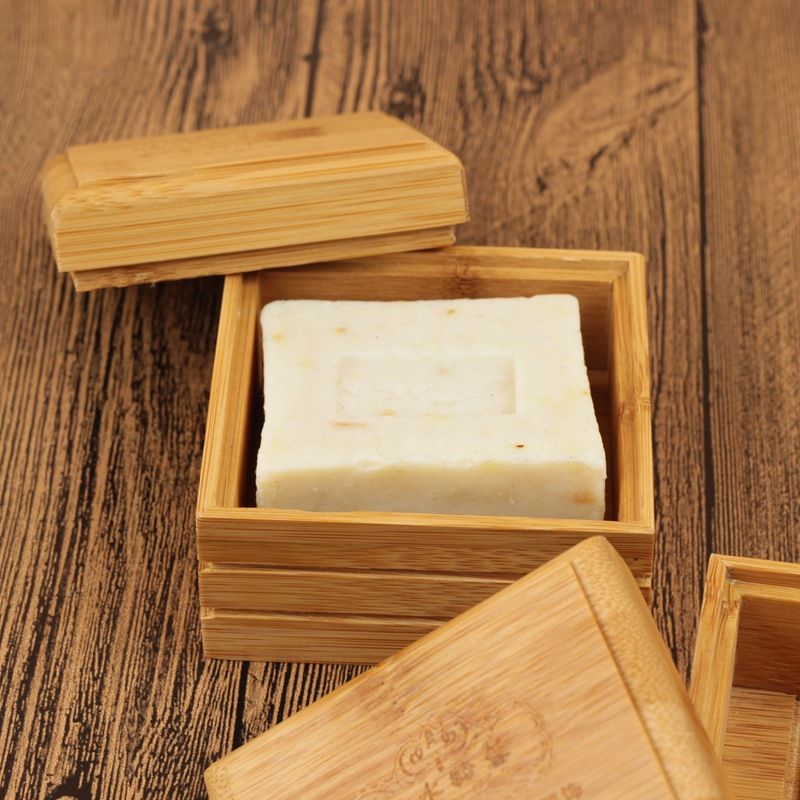 Natural Bamboo Soap Dish Box Soap Case Holder Eco Friendly Bamboo Soap