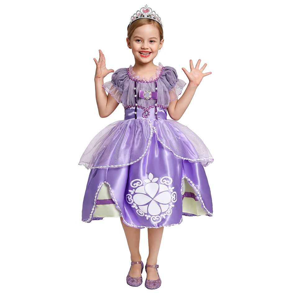 Sideboard textbook Holiday wholesale!Pearls Beading Sofia Princess Costume Children 5 Layers Floral Sophia Party Gown Girl for Halloween Sideboard textbook Holiday wholesale!Pearls Beading Sofia Princess Costume Children 5 Layers Floral Sophia Party Gown Girl for Halloween