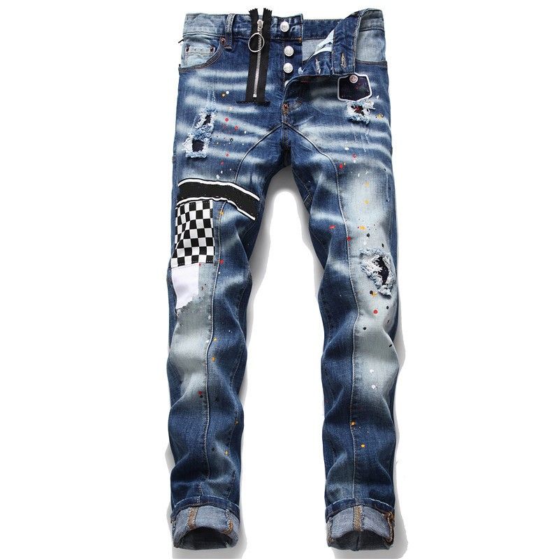 Compre Mens Distressed Ripped Jeans Preto Jeans Skinny Rasgada Destruídos Estiramento Slim Fit Hop Hop Calças Boa Qualidade De Superguys, $246,67 | Pt.Dhgate.Com