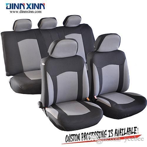 Conjunto completo de asiento de coche cubre ajuste Peugeot 207 Negro//Plata Cubierta de asiento