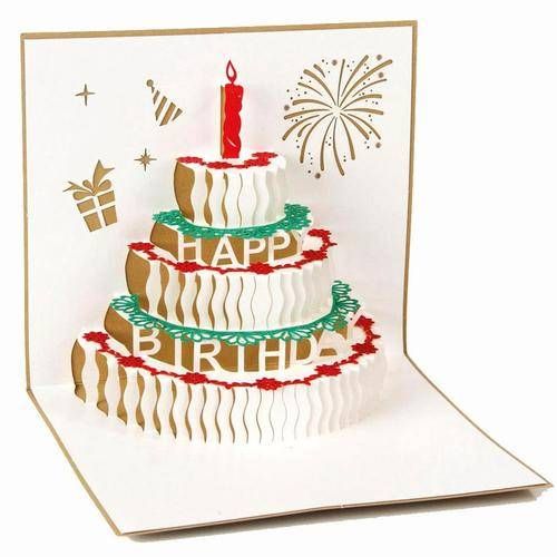 Acheter Joyeux Anniversaire Carte Postale Cartes De Voeux Cadeaux Pop Up 3d Papier Gateau Anniversaire Fournitures Decoupe Au Laser A La Main Joyeux Anniversaire Carte Postale De 2 03 Du Liangxin001