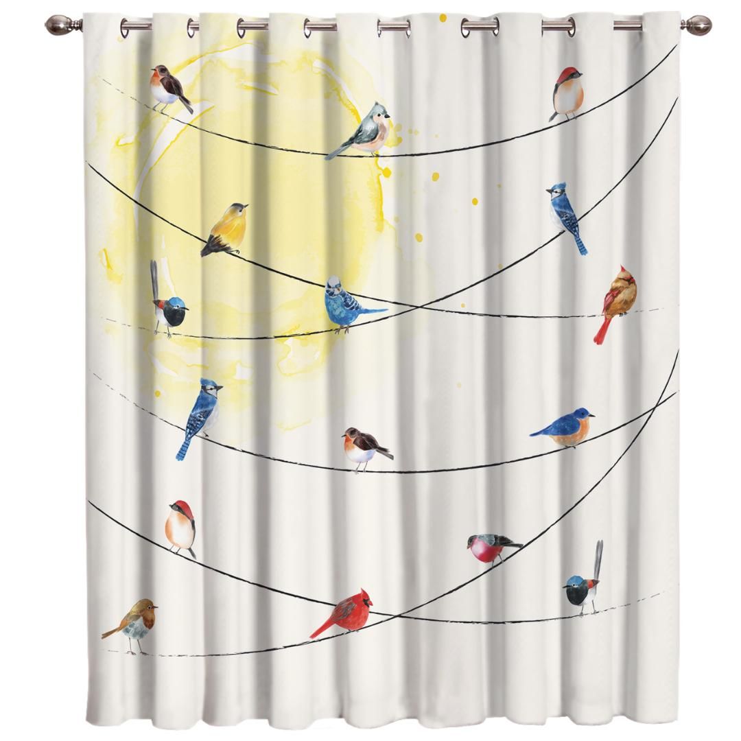 2019 The Birds On The Wire Are Lovely Animals Window Treatments