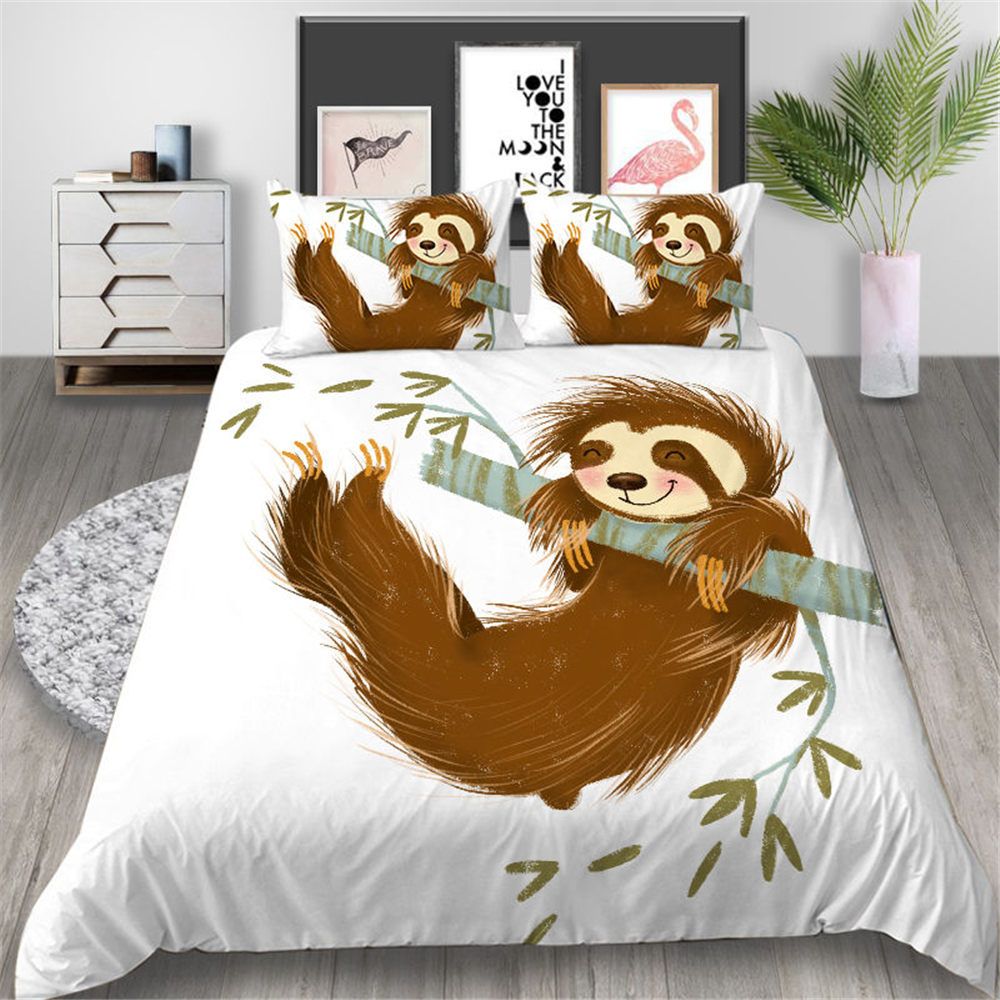 Cartoon Sloth Bedding Set For Kids Cute Fashionable Duvet Cover