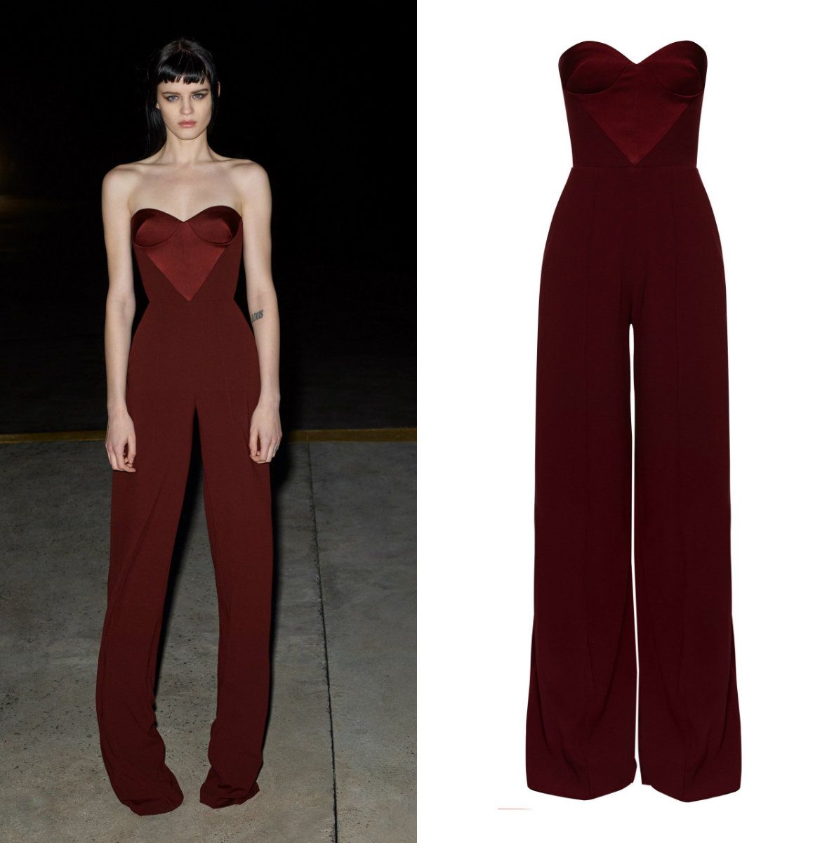 burgundy womens jumpsuit