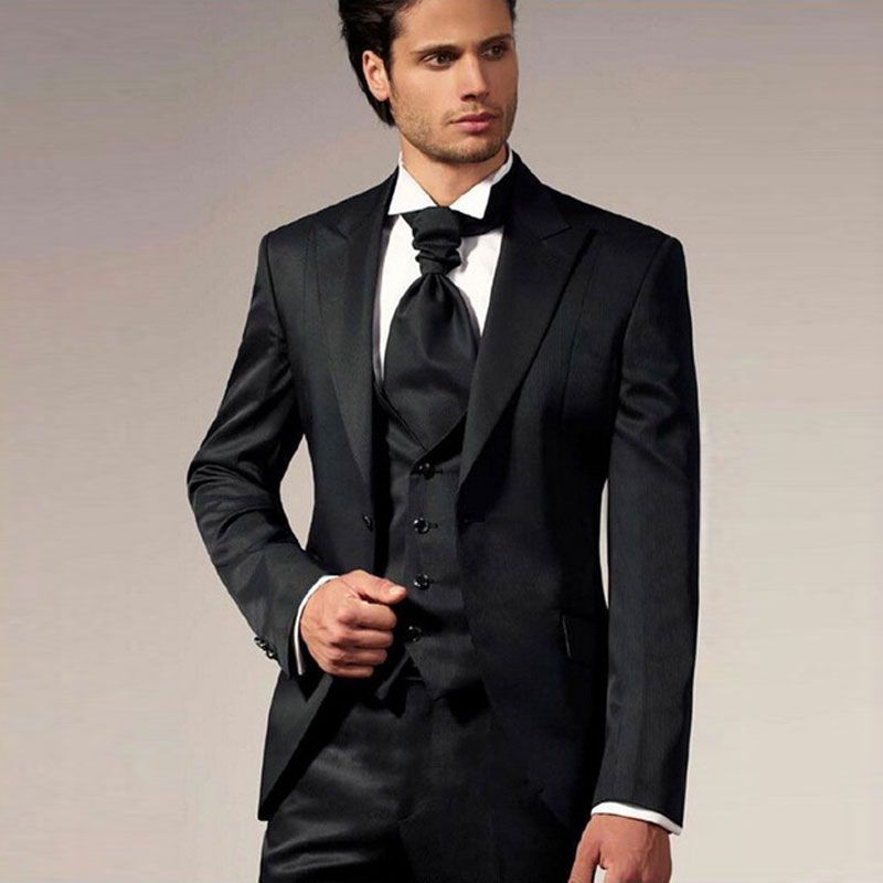 Compra Trajes De Hombre De Traje De Boda De Esmoquin De Los Hombres Negros  Italianos Por Encargo Hombre Blazers Disfraz Homme Abrigo Pantalones  Chaleco Slim Fit Terno Masculino Barato | Entrega Rápida