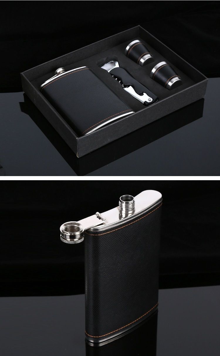 Stainless Steel Hip Flask Wine Mug Wisky Bottle Box Mini Drinkware fathers Gift