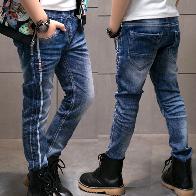 Kids Boys Skinny Jeans Denim Trousers 5 13 Years Young Boy Slim Cowboy