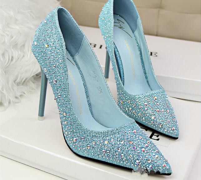 2019 Fashion Rhinestone Prom Shoes Bridesmaid Shoes Bridal Pink