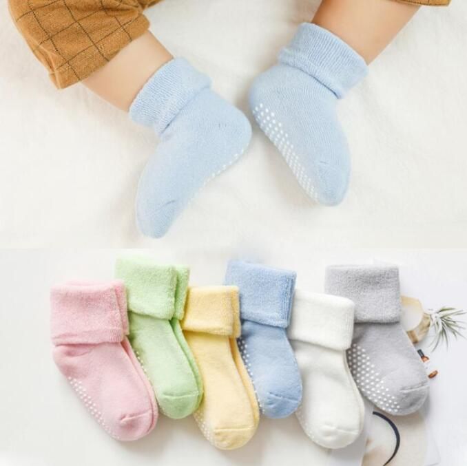 Baby Socks Anti Slip Infant Floor Socks Thick Toddler Socks Solid ...