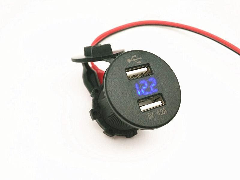 12V Car Boat Socket Voltage Voltmeter Rocker Switch Panel With Dual USB Charger