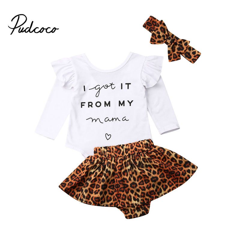 leopard print baby clothes set