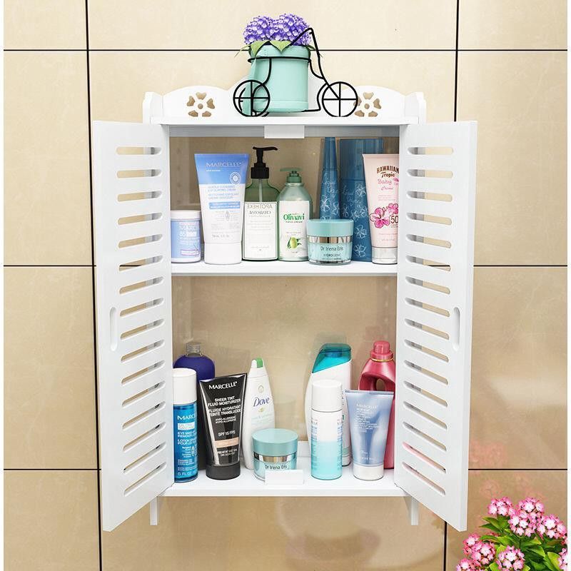 WoodenLife Bathroom Storage Cabinet Waterproof, Punch Free