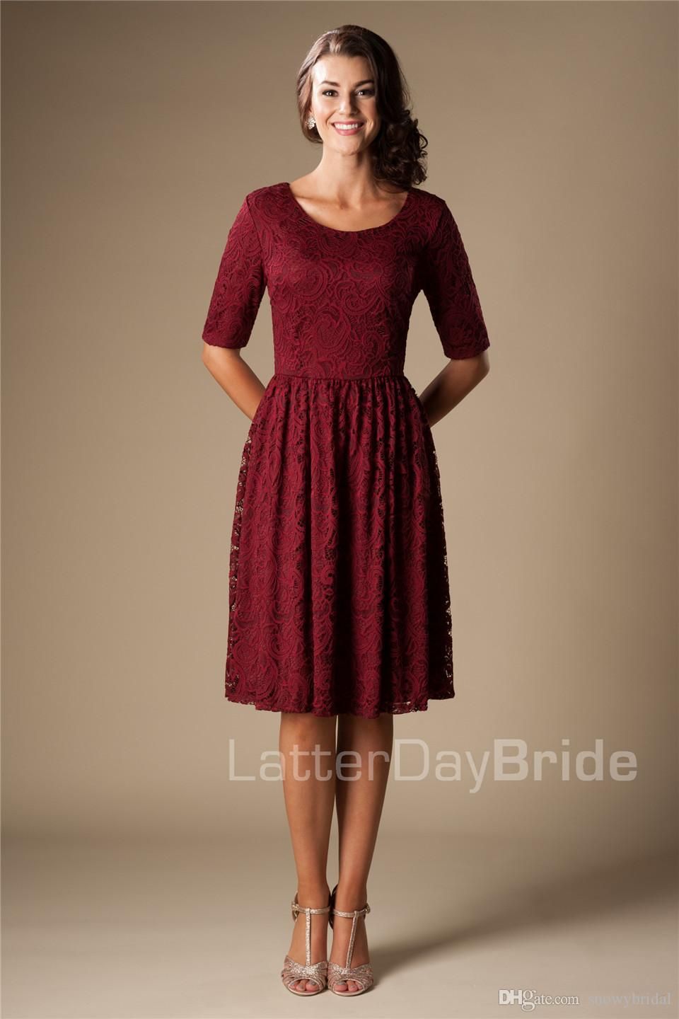 modest bridesmaid dresses burgundy